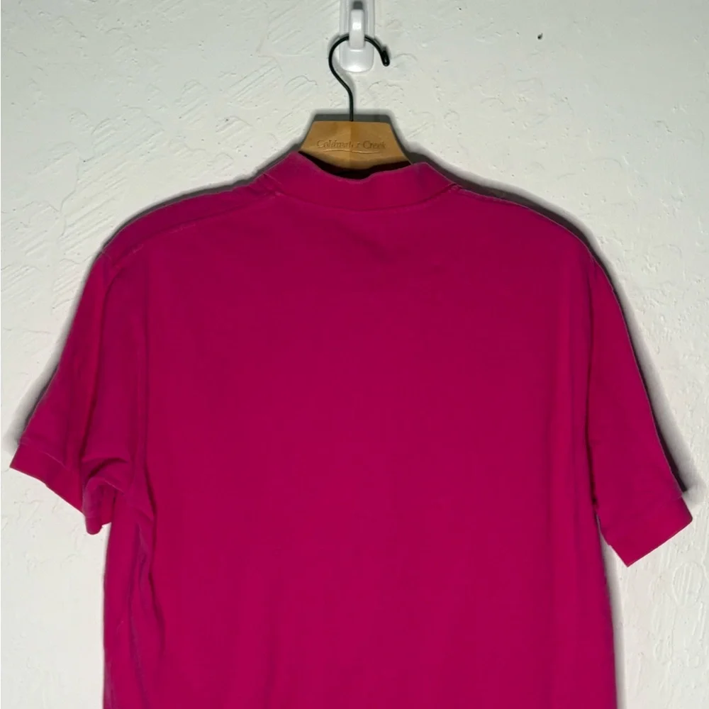 Polo Ralph Lauren Mens Polo Shirt Pink M Short Sleeve Collard Green‎ Pony